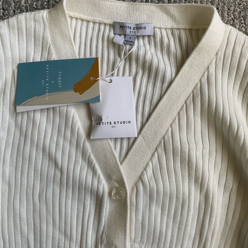 Petite Studio ivory cardigan - Picture 2 of 9